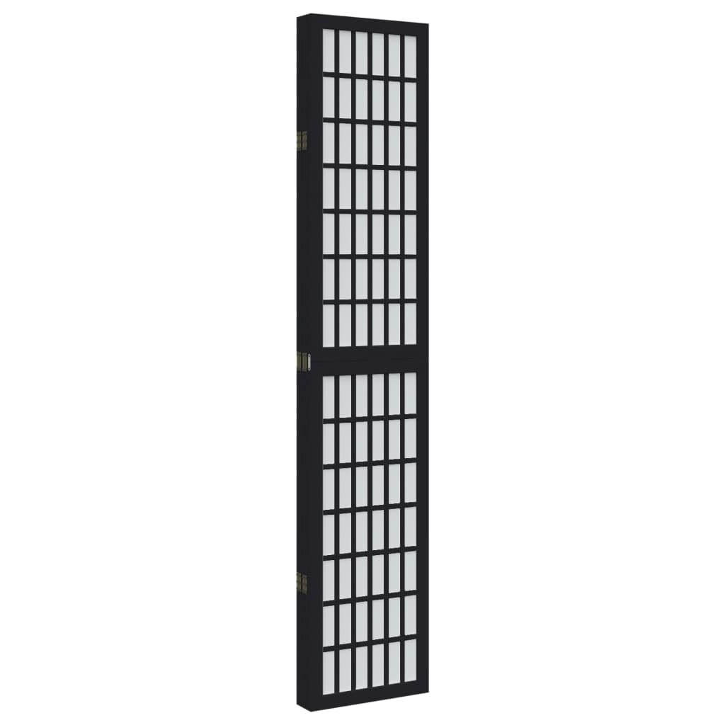 Parawan parawan czarny z litego drewna paulowni i materiału drewnopochodnego, 175 x 220 cm, składany, wolnostojący, nieprzezroczysty, uniwersalny, do salonu, sypialni, biura, biura domowego