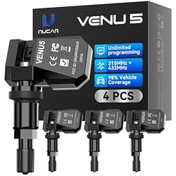 MUCAR VENU5 TPMS Sensor Set of 4, Activation Relearn by Universal TPMS Tool,Tire Pressure Sensor 2-in-1 (315MHz + 433MHz) OE Programmed by T261/VENU iPro for 98% Vehicle Model