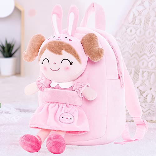 Gloveleya Bunny Plush Kids Backpack Toddler Backpacks With Stuffed Rabbit Toys Pink #TOP7