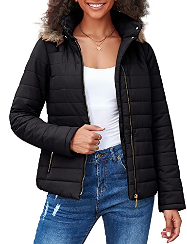 Vetinee Women's Hooded Faux Fur Lapel Quilted Parka Puffer Coat (Various) - image 3