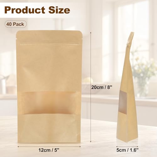 Bolsas de pie con cremallera PATIKIL para conservar alimentos secos sin aire 3
