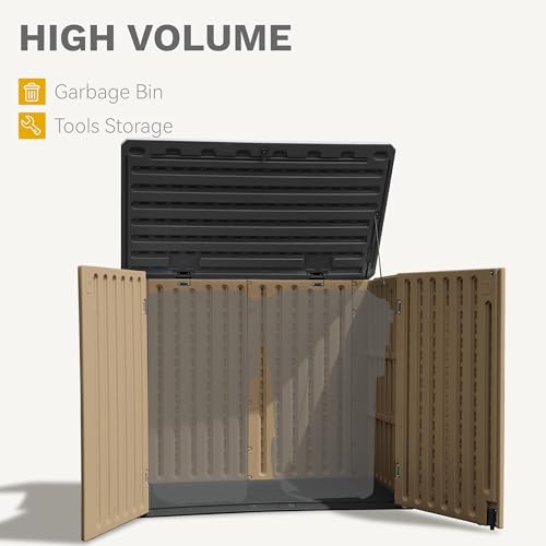 image for DWVO 47 cu ft Spacious Horizontal Storage Unit, Outdoor Resin Tool Loc