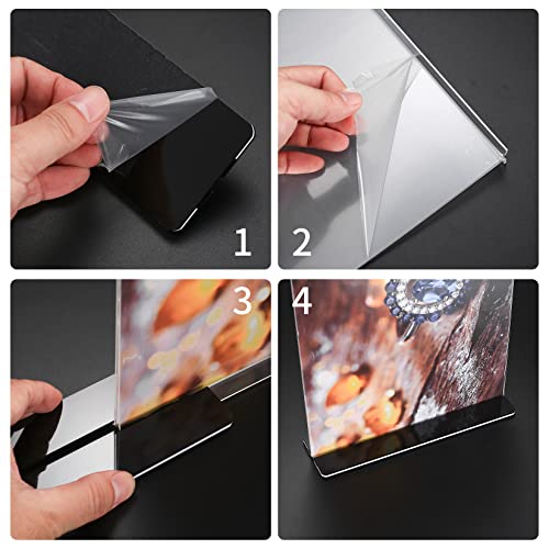 QOOSIKICC 2 Pcs A4 Acrylic Sign Holders, Clear Poster Menu Holder, Vertical Version Double Sided Display Stands for Office, Restaurant, Hotel, Promotions, Photo, Documents Display Stand Holders - Image 2