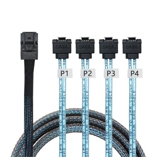 Cable Interno S-AS HD SFF-8643 a 4 SATA 7pin 0.5M
