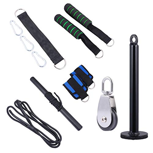 IMIKEYA Fitness LAT e sistema de polia de elevação, cabo ajustável com pino de carregamento para trí