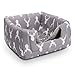 Hollypet Self-Warming 2 in 1 Foldable Comfortable Triangle Cat Bed Tent House, Gray Antler