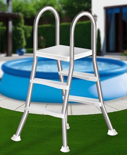 Escalera para piscina de acero inoxidable 34 in 4 peldaños miniatura 1