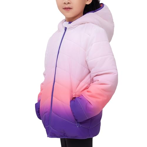 Rokka&Rolla Girls' 2-in-1 Reversible Water-Resistant Sherpa Fleece Puffer Jacket4