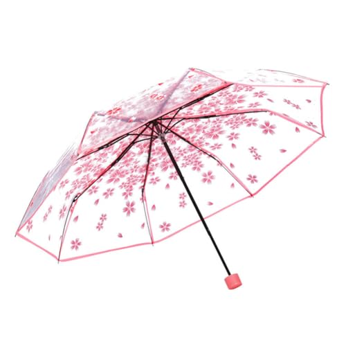 VINGAA Clear Umbrella,Clear Travel Umbrella,Clear Compact Umbrella,Reinforced 8-bone Umbrellas for Rain Windproof-Perfect for Photo Prop,Travel