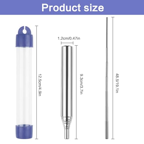 Eowppue 4 Pcs Telescopic Blowing Tube - Blow Fire Tube Stainlesssteel, Blowing Air into Fire, Increase Fire Intensity, for Outdoor Survival Camping Barbecue Picnic - Image 2