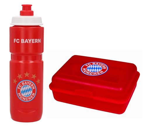 FC Bayern München Trinkflasche + Brotzeitbox 2er Set