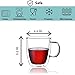 BTaT- Small Espresso Cups, Demitasse Cups Set of 6 (2.0 oz, 60 ml), Double Wall Glass Coffee Mugs, Cappuccino Cups, Latte Cups, Clear Tea Cup