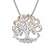 THEHORAE Cadeaux de fête des mères Collier Pendentif pour Femme Or Rose Arbre de Vie des Pendentif Bijoux Cadeau d'anniversaire