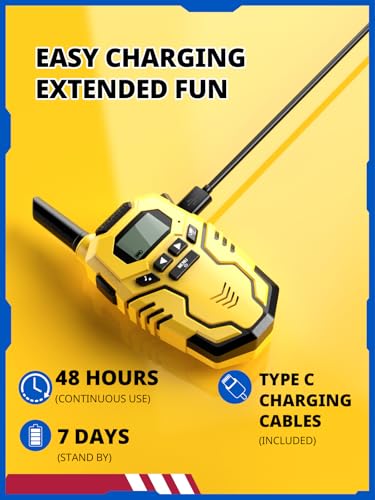Image of Inspireyes Walkie Talkies for Kids, Long Range 2 Way Radio, Outdoor Hiking Toys for 3-12 Year Old Chirstmas Birthday Gift for Boys, 4 Pack