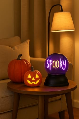 Globe Halloween 14 cm LED violette SPOOKY décos de table - 6