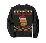 Felices vacaciones con queso Navidad hamburguesa con queso regalo feo Sudadera