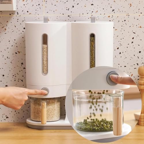 Image of Cereal Dispenser Countertop with Cereal Bowls, Cereal Containers Storage, Candy Dispenser, Dry Food Dispenser For Pantry, Kitchen Household Moisture Proof Holder for Soybean, Beans, Grains