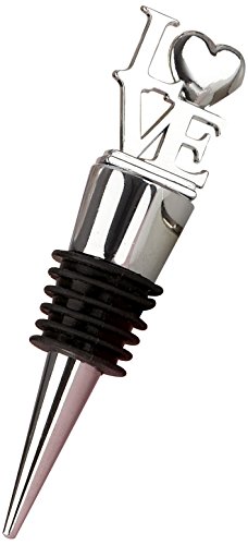 Kate Aspen LOVE Chrome Bottle Stopper, Wedding Decoration, Wine Champagne Saver, Party Favor