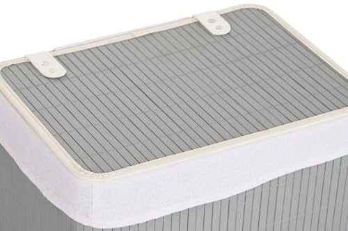 Panier à linge bambou polyester 40x30x46 cm | Bac de rangement
