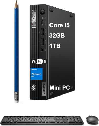 Image of Lenovo ThinkCentre M70q Gen 5 Tiny Business Desktop (Intel 10-Core i5-14400T (> i7-13700T), 32GB DDR5, 1TB SSD, UHD Graphics 730) MFF, Mini PC, DisplayPort, Ethernet, Wi-Fi, HDMI, 3-Yr WRT, Win 11 Pro