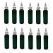 2 oz Green Cosmo Plastic Bottles -12 Pack Empty Bottle Refillable - BPA Free - Essential Oils - Aromatherapy | White Twist Top Caps - Made in the USA - by Natural Farms
