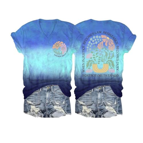 Foxtrot Delta Tango Tshirt Floral, Foxtrot Delta Tango V-Neck T-Shirt, Print Graphic Floral Shirt