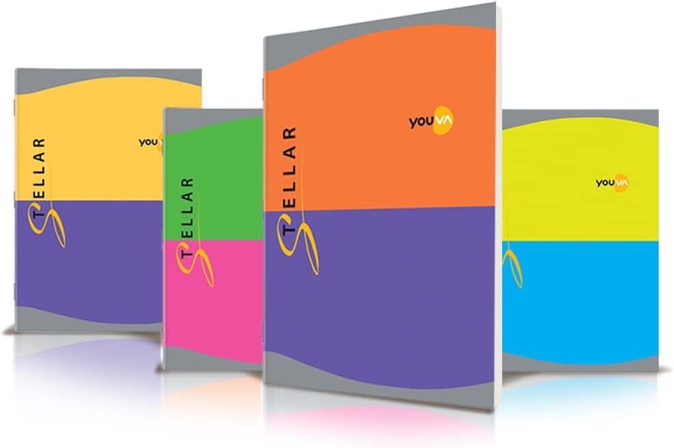 YOUVA Navneet Stellar | Soft Bound Long Book | 21cm X 29.7 cm | Single Line | 172 Pages | Pack of 4