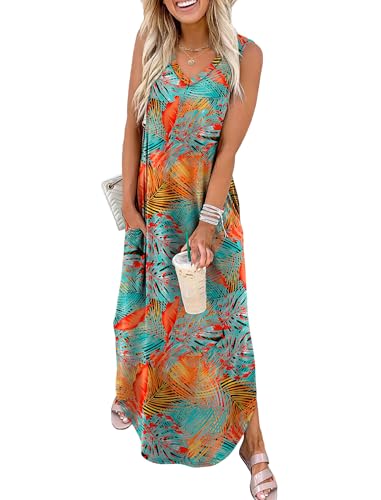 Sampeel Dresses for Women 2025 Vacation Casual Maxi Hawaiian Dress V Neck Cruise Outfits for Women...