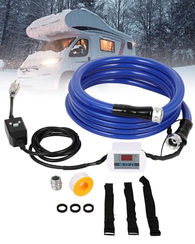 Image of MIROZO RV Heated Water Hose for 15FT, -40 ℉ Freeze Protection Heated Drinking Water Hose Upgrade with Digital Display,Energy-Saving Thermostat,for RV,Camper,Home.Garden(Blue)