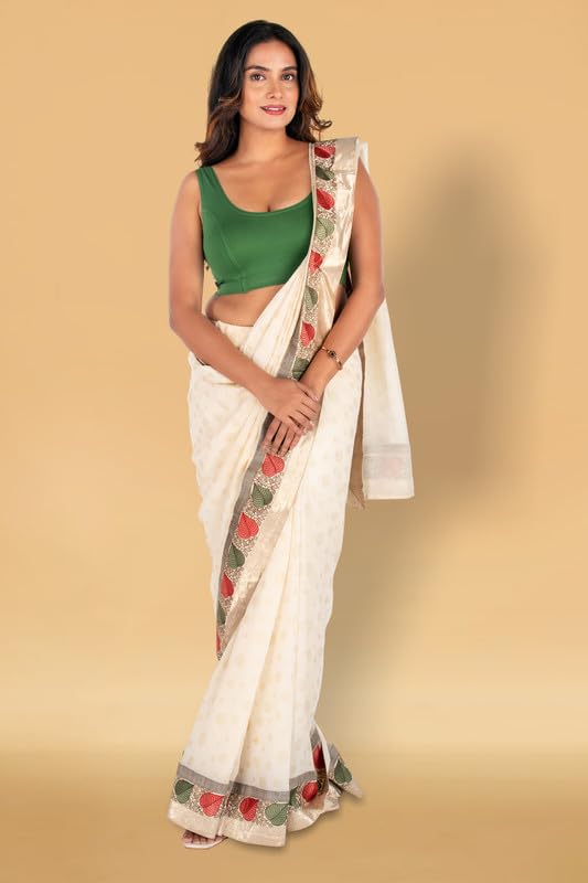 Image of Abhi Cotton Readymade Saree Blouse for Women- Sleeveless, U-Neck, Regular-fit, Stretchable, Pull-on Style