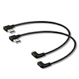 Oxsubor USB C 90 Degree Right Angle Cable Extension USB 3.0 Type c Cable Left Angle Male (25CM,9.8IN)(2 Pack)
