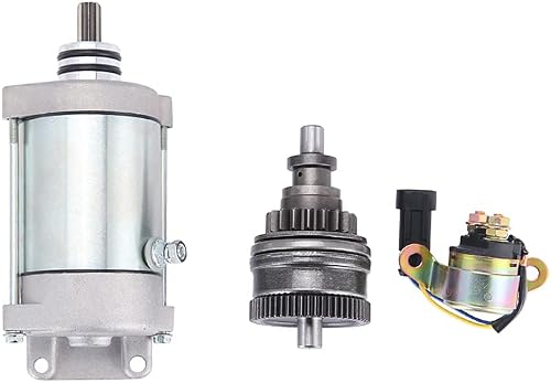 Komous Starter Drive & Relay Solenoid Fits Polaris ATV UTV Sportsman 600 700 800 / W/Relay for RZR EFI 2008-2014/Sportsman Twin 2002-2007, Silver