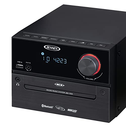 Jensen JBS-500 PROFESSIONAL (JET BLACK) Professional Jbs-500 Modern Bluetooth Wireless Stereo Music System Home Cd Player thumb #2
