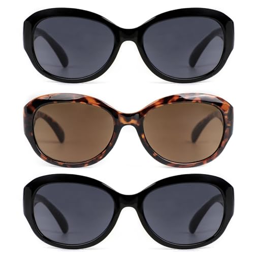 Hyyiyun 3 Pack Vintage Reader Sunglasses for Women