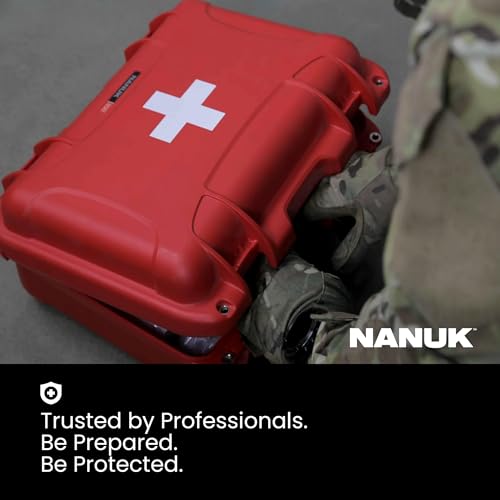 Image of NANUK 920 Waterproof First Aid Box Empty with Lid Organizer & Dividers - Durable Medical First Aid Organizer Case, IP67-Rated, Dustproof, Impact-Resistant, Floats (16.7 inch x 13.4 inch x 6.8 inch) - Red