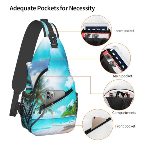 Mochila bandolera tropical playa para senderismo y viaje miniatura 4