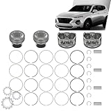 0.50MM Engine Piston w/Rings Pin Kit Compatible with Kia Optima Sorento Hyundai Sonata Kia 2.4L 2011-2019 2359CC L4 ELECTRIC/DOHC, Fit Engine Model: G4KJ 23040-2G500, 23410-2G500