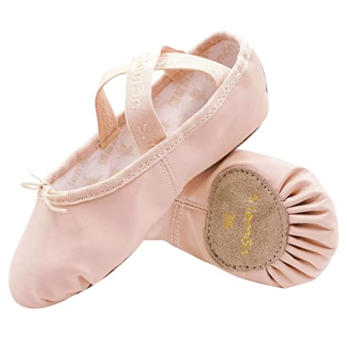 s.lemon Rosas Zapatos de Ballet Cuero Gimnasia Danza Baile Zapatillas de Ballet para Niñas Niños Rosas 38EU Cover