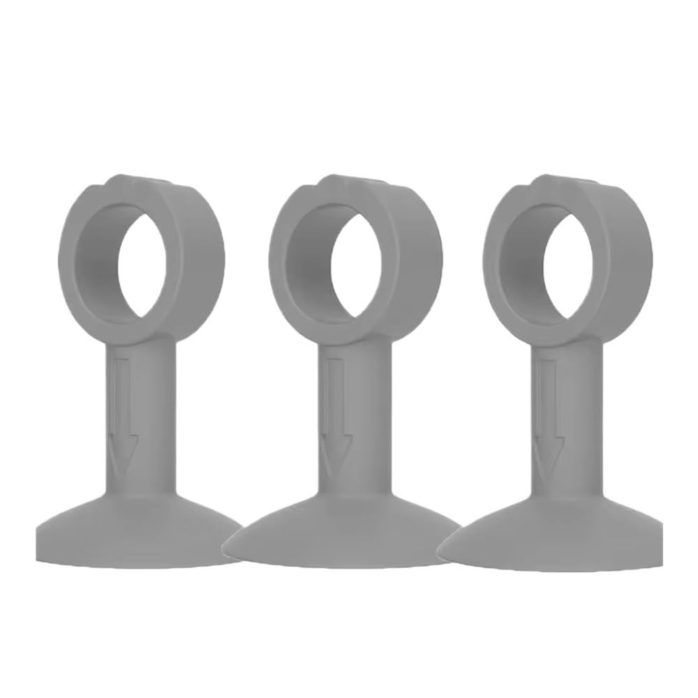 TIANSHENGQI Handle Door Stopper Silicone Mute Buffer Pad Non-Punch O-Shaped Anti-Collision Protected Wall Protector Accessories(3pc-Grey)