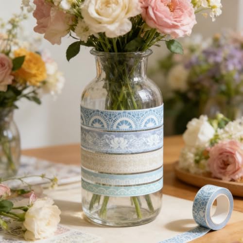 Image of HASTHIP Washi Tape - 12 Rolls Vintage Lace Washi Tape Set Decorative Japanese Masking Paper Tapes for Scrapbooking Washis Tapes Floral for Planners, Card, Gift Wrapping, DIY Decoration