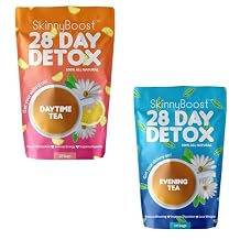 Skinny Boost Evening Detox Tea & 28-Day Daytime Tea | Supports Detox, Digestion, Metabolism | Citrus Mint Flavor | Non-GMO, Vegan, Keto Friendly