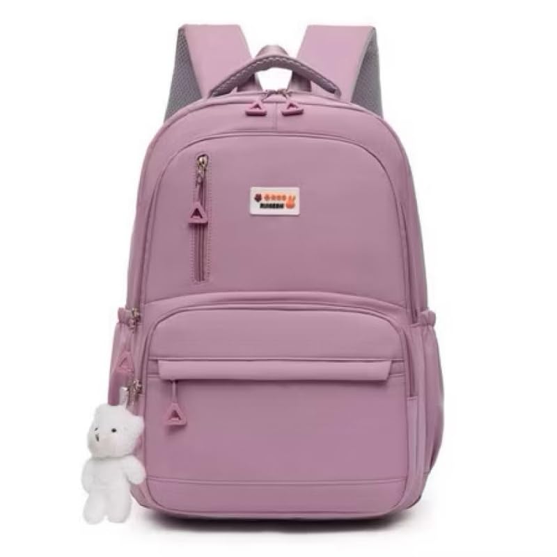 Mochila Feminina Escolar com Abertura de Porta - Grande Capacidade, Impermeável, Resistente, para Estudantes e Uso Diário (roxo 25507)