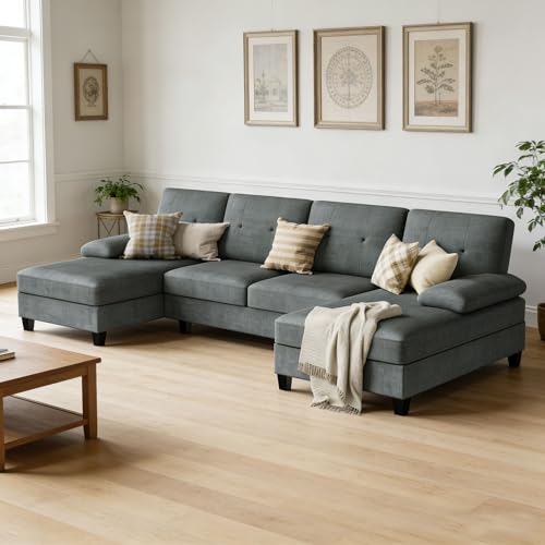 Nutually U Shaped Sectional Couches for Living Room, 4-Seat Sofa