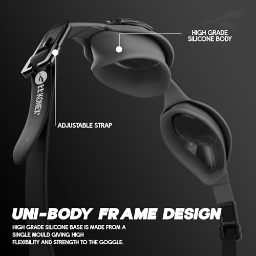 Image of KONEX Eco Swimming Goggles | Adults | Polarised UV Lens | Grey