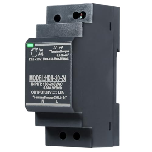 Image of Jadeshay DIN Rail Power Supply, 30W 24VDC 1.5ASwitching Power Supply with Overload Protection and Stable DC Output (HDR-30-24)