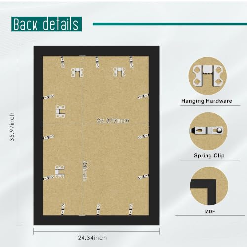 Image of Picrit 22.375x34 Black Poster Frame, Picture Frame for Wall, 3 Pack