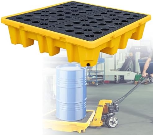 Stackable Spill Containment Tray with Forklift Access - Ideal for Garage & Industrial Storage, Durable, Heavy-Duty Design for Easy Handling and Safety