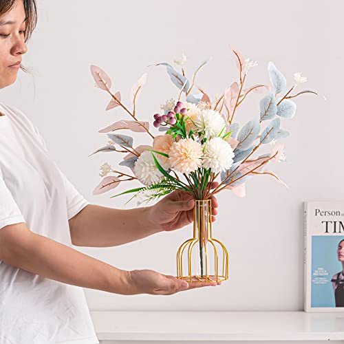 Wanlian Faux Flowers In Vase, Hydrangea Artificial Flowers, White Hydrangea Silk Fake Flower For Living Room Kitchen Dining Room Decor (Pink) #TOP3