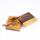 Cigar Ashtrays For Outdoors,Ashtray,Cigar Ashtray,Outdoor Rerrace Wooden Cigar Ashtray,Cigar Ashtray,Cigar Accessories,Ash Holder For Cigar Lovers(With Lid 3 Slots)