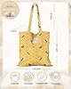 Miss Adola Aesthetic Tote Bag for Women - Reusable Totes with Pocket & Magnetic Buckle Cute Design Lady Cotton Cloth Shoulder Bag for Shopping Grocery Daily Work, Yellow Bee #1